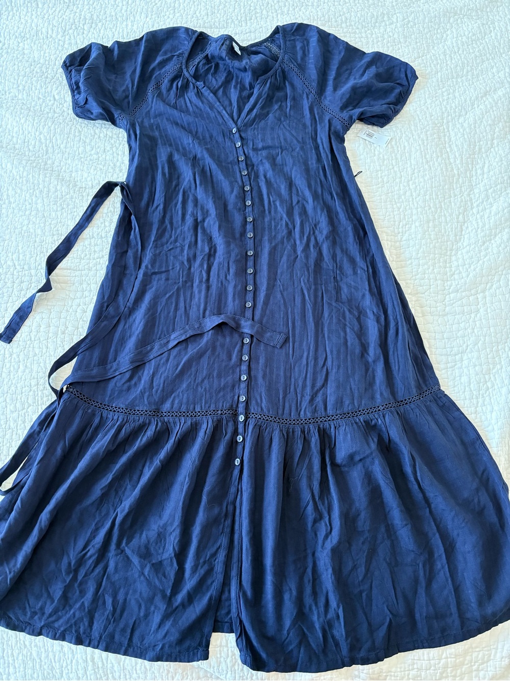 Old Navy Navy Button-Front Dress